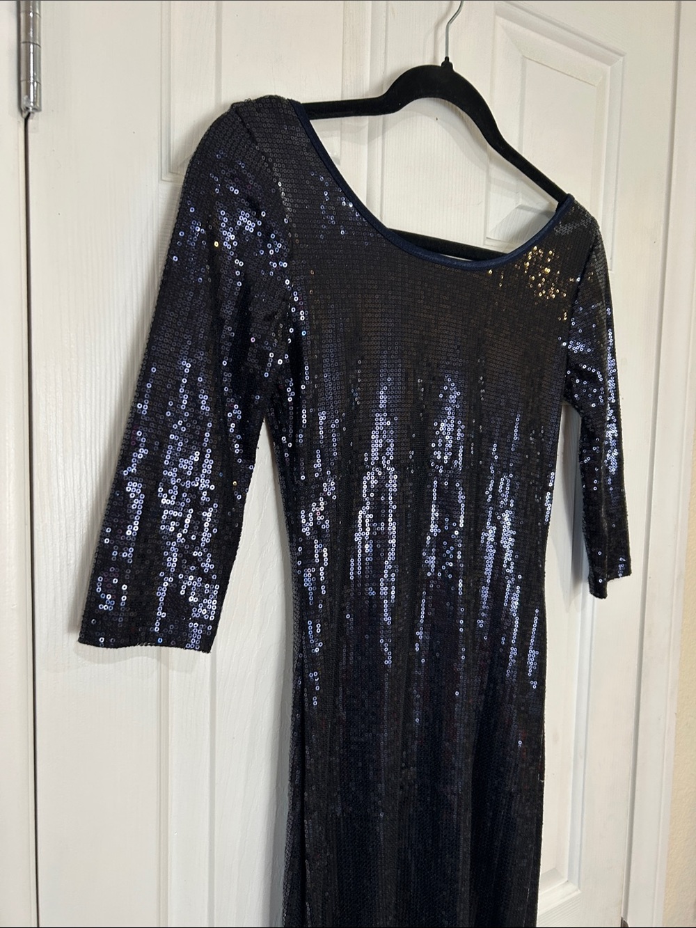 Lovely Day Sparkly Black Sequin High-Low Midi/Maxi Party Dress – Size Small - Picture 2 of 8